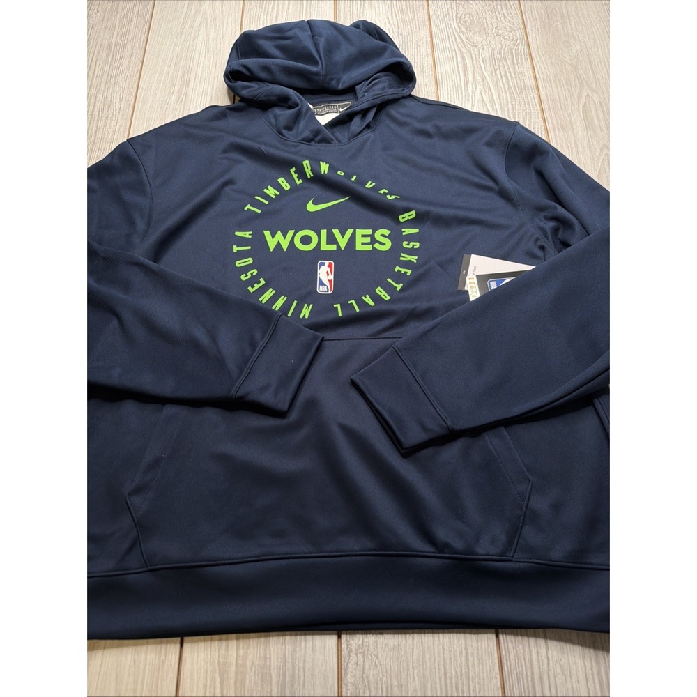 New Nike Mens Minnesota Timberwolves Hooded Sweatshirt Size 2XLTall Navy Green